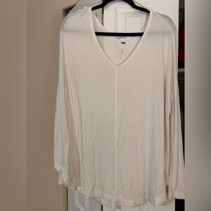 Free People Ivory V-Neck Top